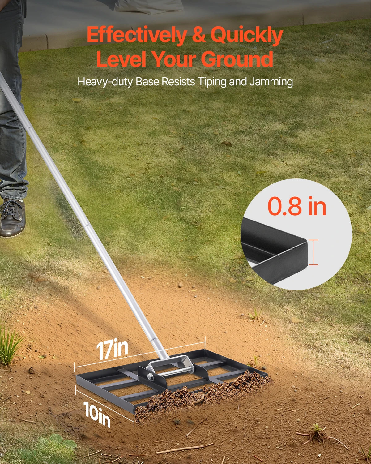 Pro Yard Leveling Rake Tool